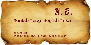 Munkácsy Boglárka névjegykártya